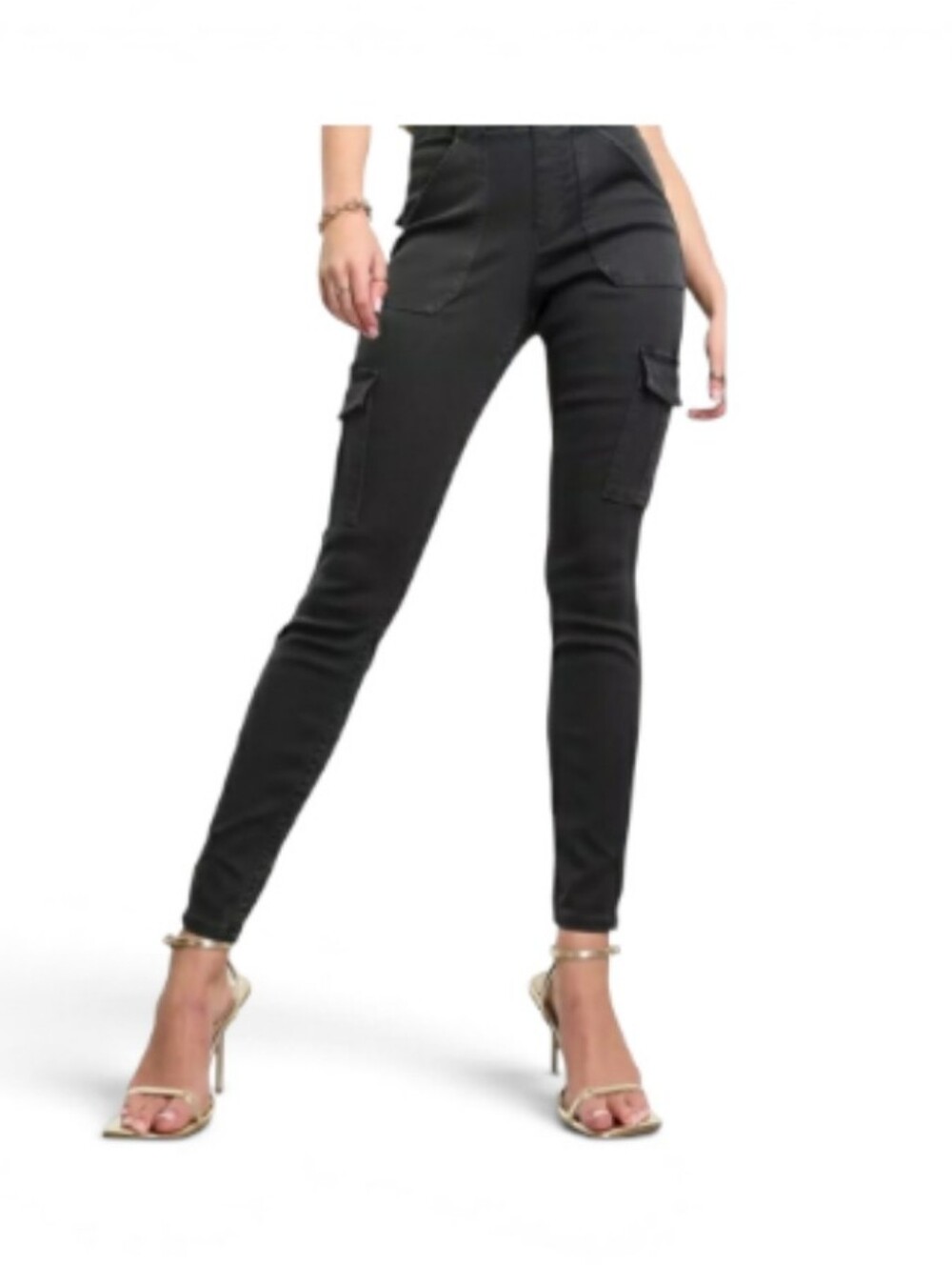 SPANX Black Skinny Cargo Jumpsuit-Style Pants